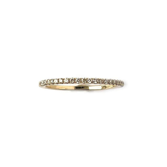 Anillo medio cintillo en oro amarillo 14k con diamantes medianos 0.19ctw