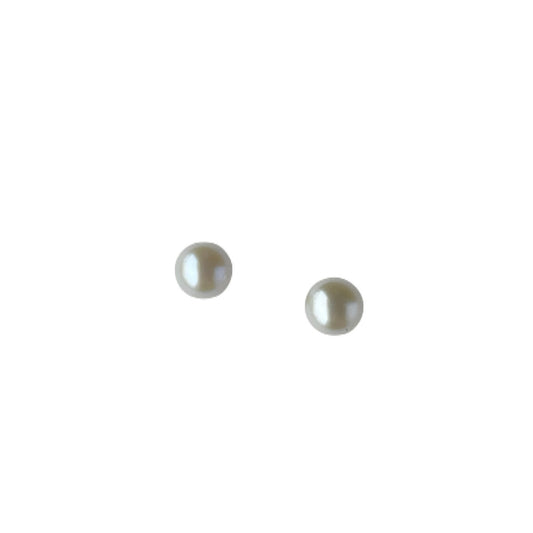 Aretes de perlas akoya en oro blanco 14K