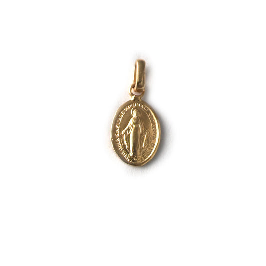 Virgen Milagrosa mediana en plata con baño de oro