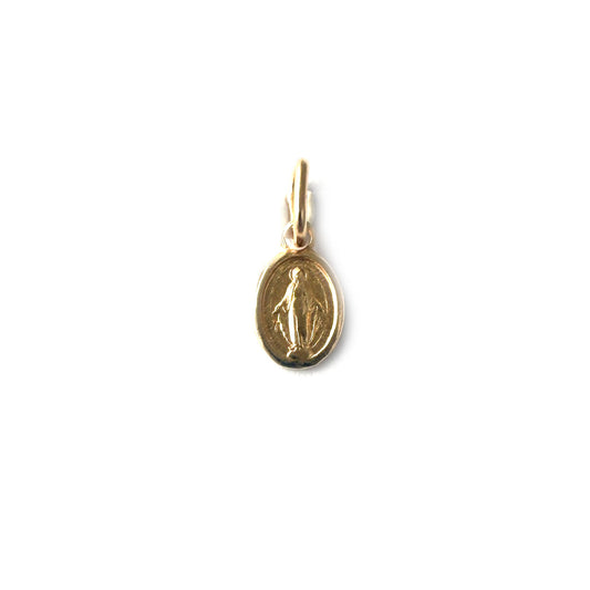 Virgen Milagrosa mini en plata con baño de oro