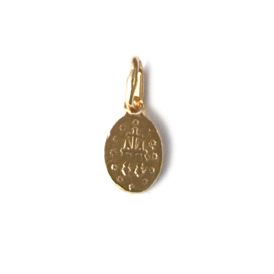 Virgen Milagrosa mini en plata con baño de oro