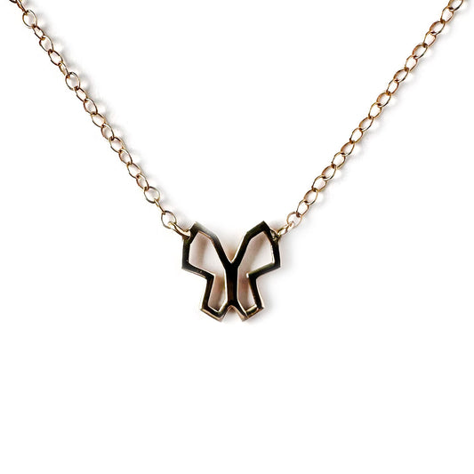 Collar de mariposa de oro amarillo 18k