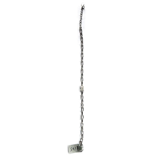 Pulsera paperclip de plata con diamante corte radiante 0.50ct de laboratorio.