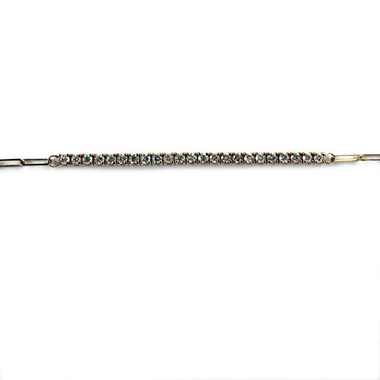 Pulsera de oro amarillo 14k paperclip con diamantes 0.75ctw
