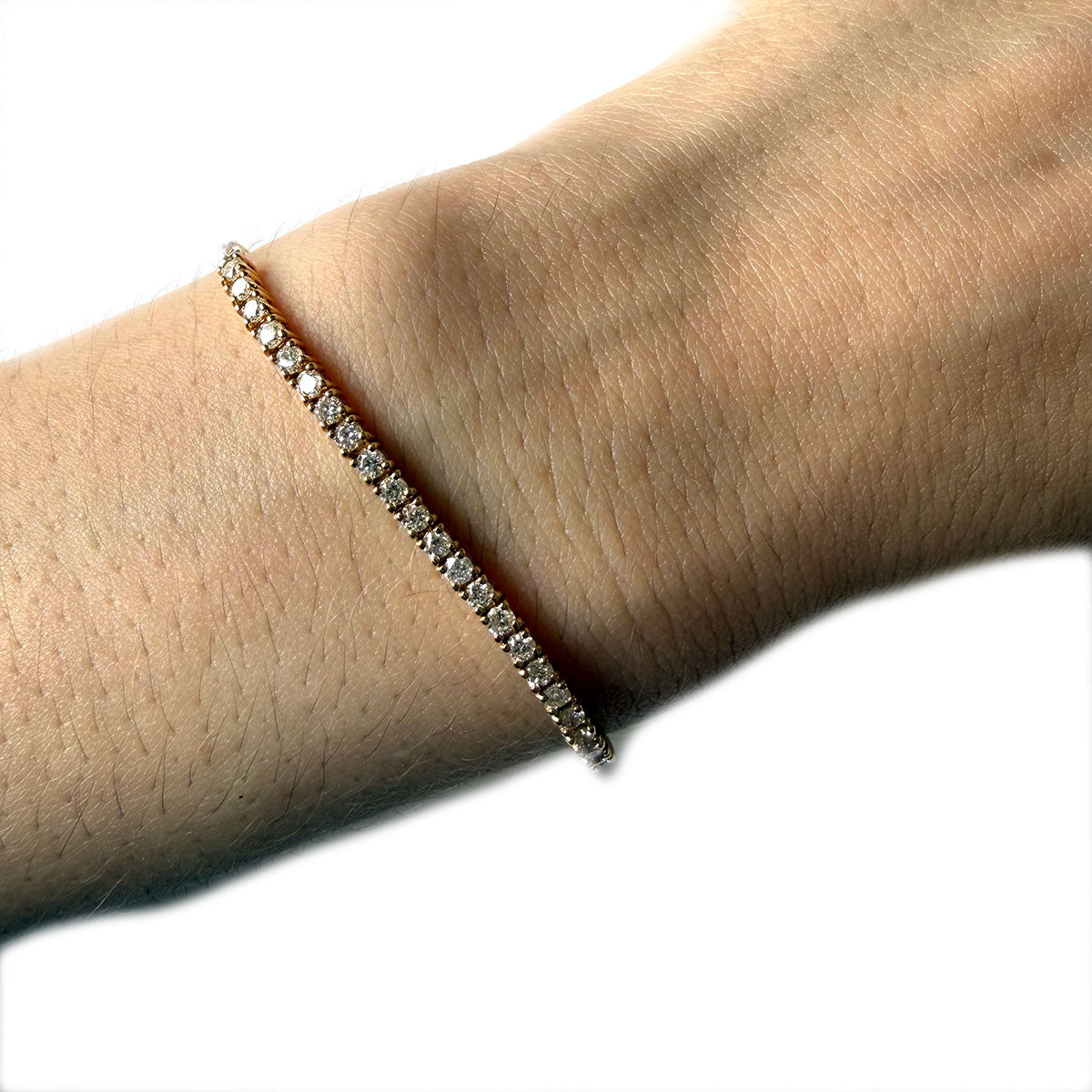 Pulsera de oro amarillo 14k paperclip con diamantes 0.75ctw