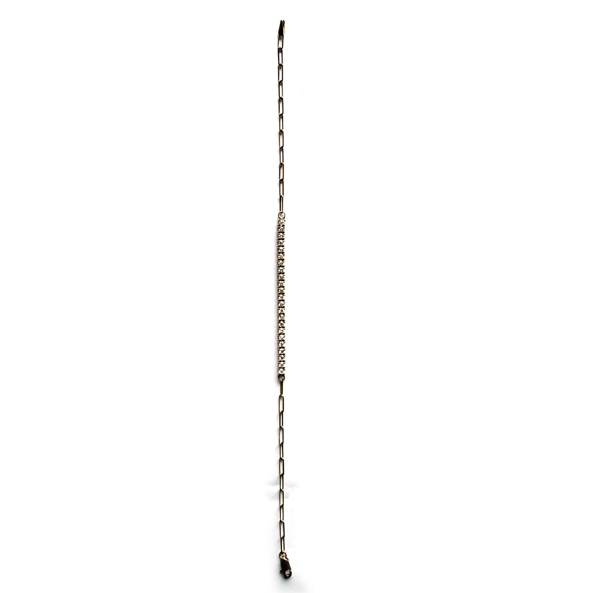 Pulsera de oro amarillo 14k paperclip con diamantes 0.75ctw