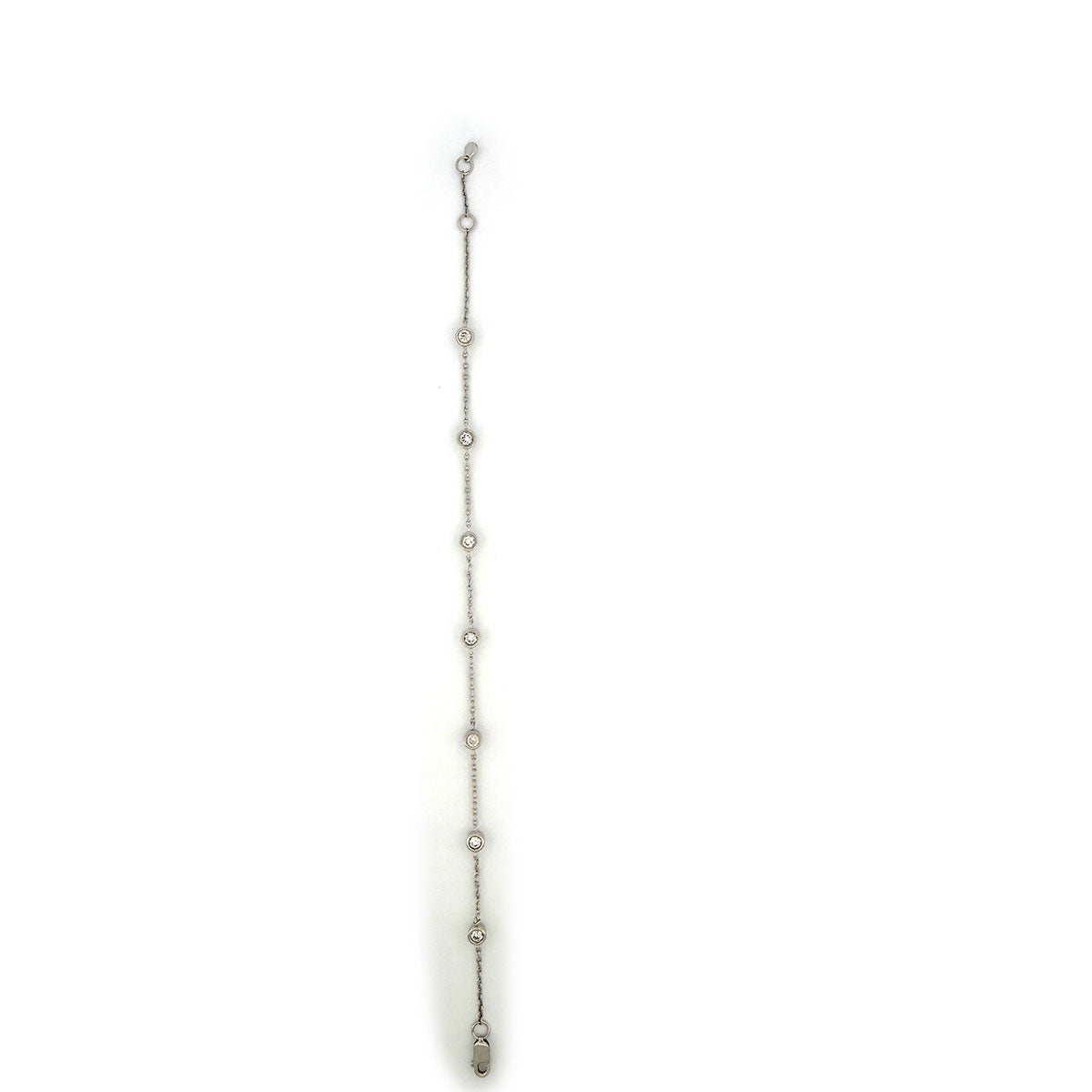Pulsera de plata con diamantes redondos de laboratorio 0.50ctw