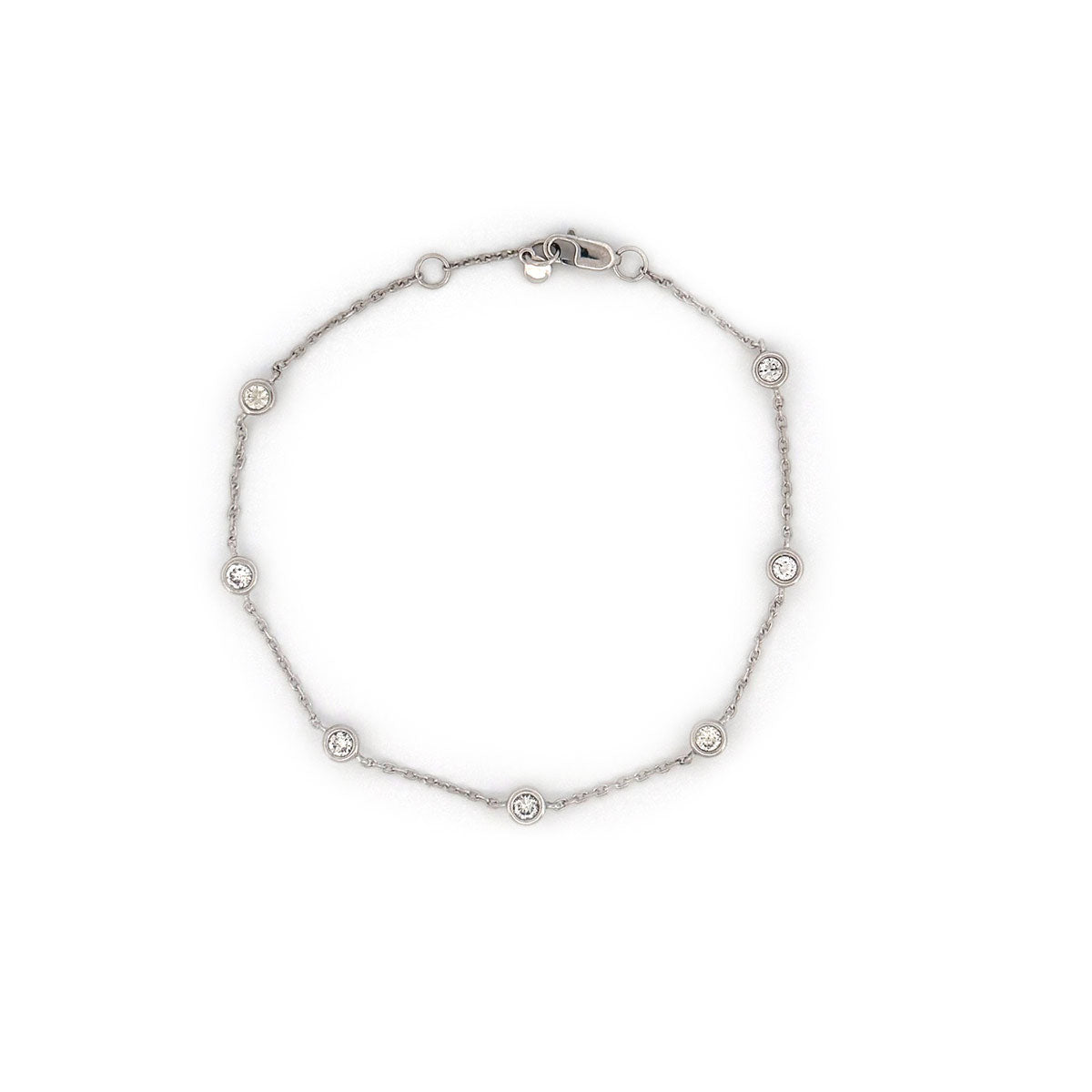 Pulsera de plata con diamantes redondos de laboratorio 0.50ctw
