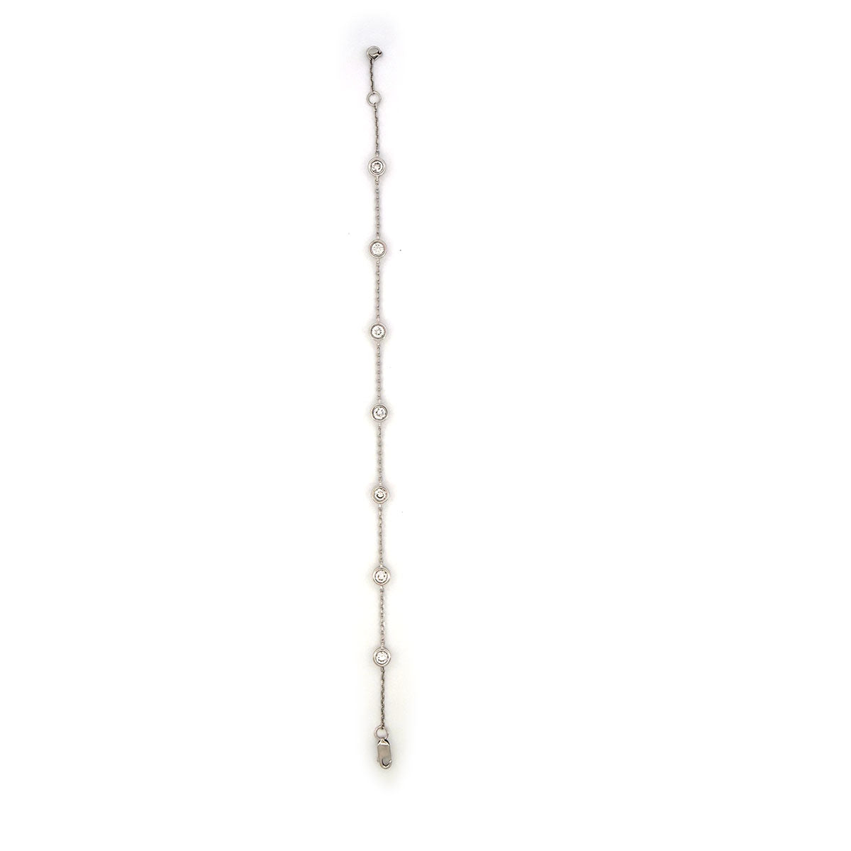 Pulsera de plata con diamantes redondos de laboratorio 1ctw