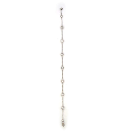 Pulsera de plata con diamantes redondos de laboratorio 1ctw