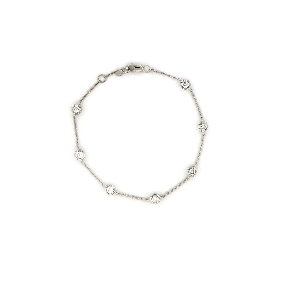 Pulsera de plata con diamantes redondos de laboratorio 1ctw