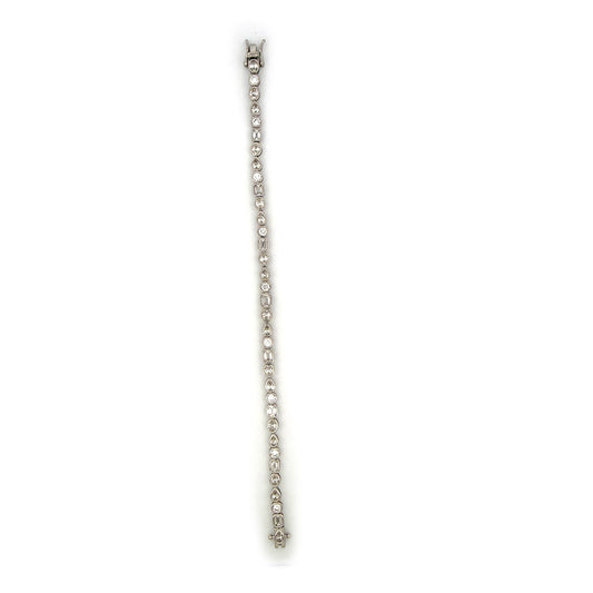 Pulsera de plata con diamantes de laboratorio en varias formas 4.80ctw