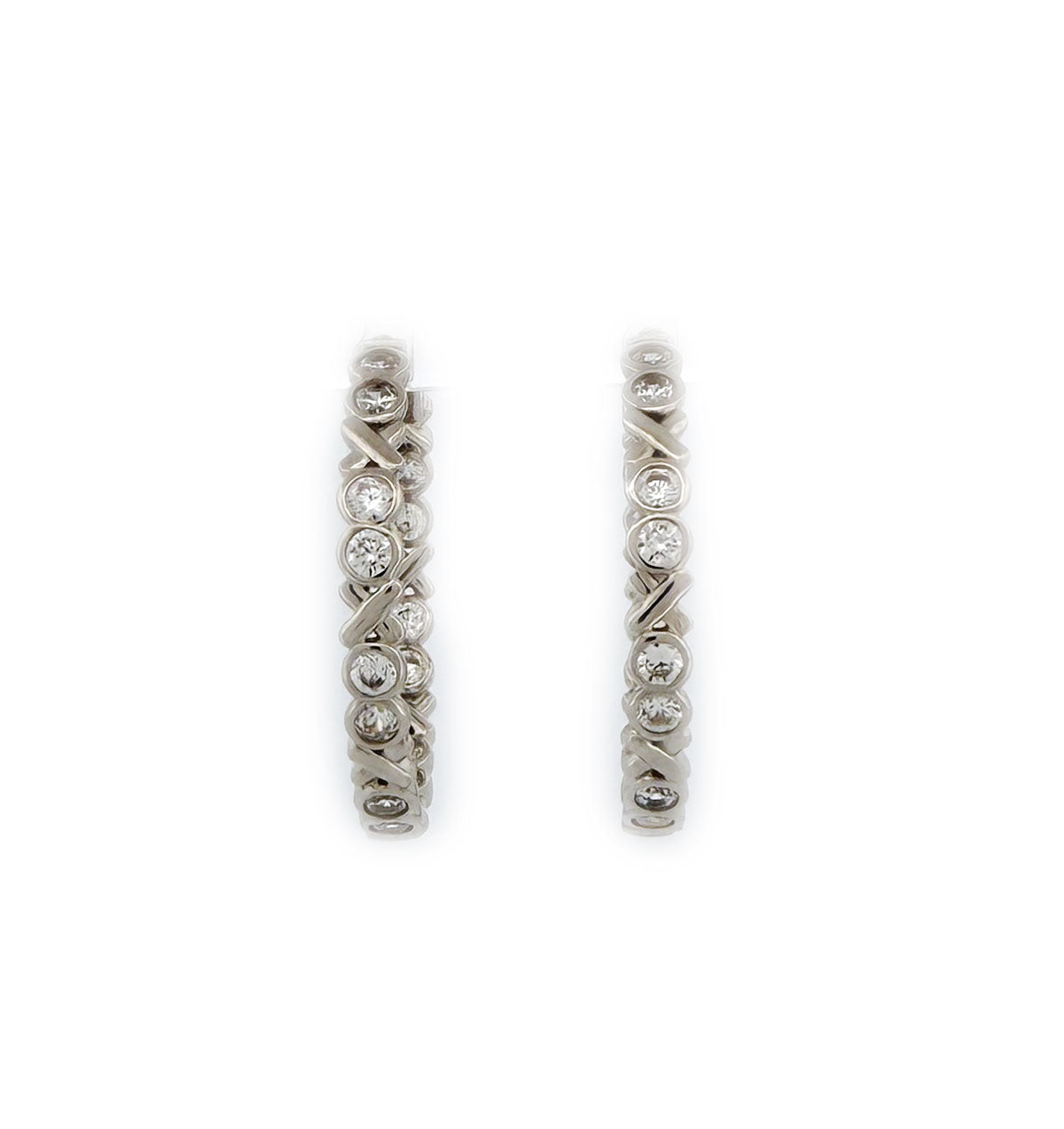 Argollas de plata XOXO con circonitas
