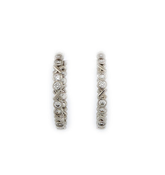 Argollas de plata XOXO con circonitas