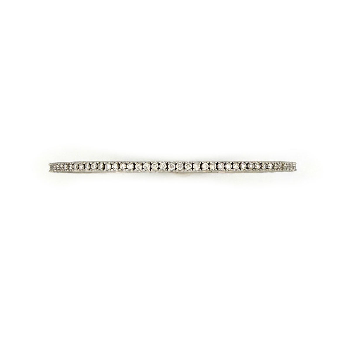 Pulsera tipo bangle flexible en plata con diamantes de laboratorio 1ctw