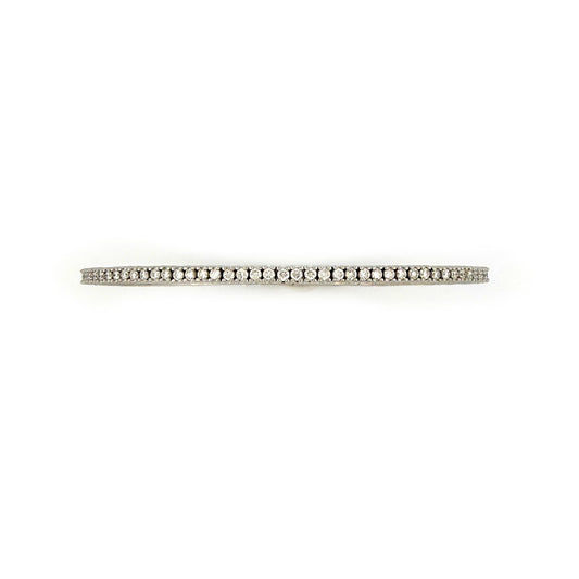 Pulsera tipo bangle flexible en plata con diamantes de laboratorio 1ctw