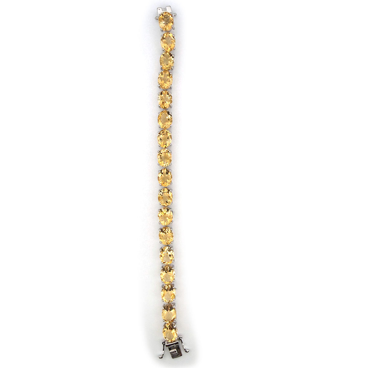 Pulsera tenis de plata con citrinos 40ctw