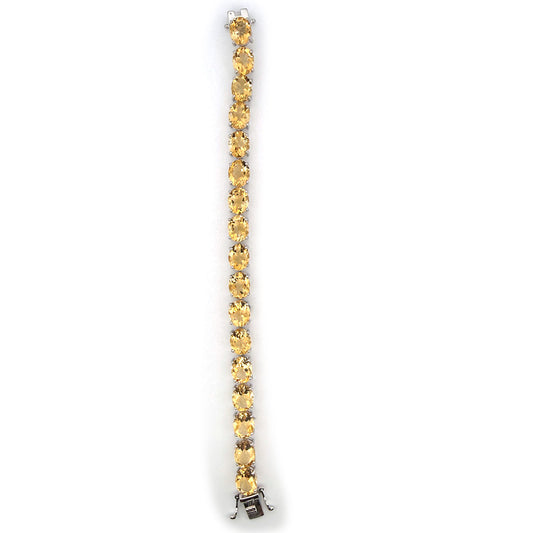Pulsera tenis de plata con citrinos 40ctw