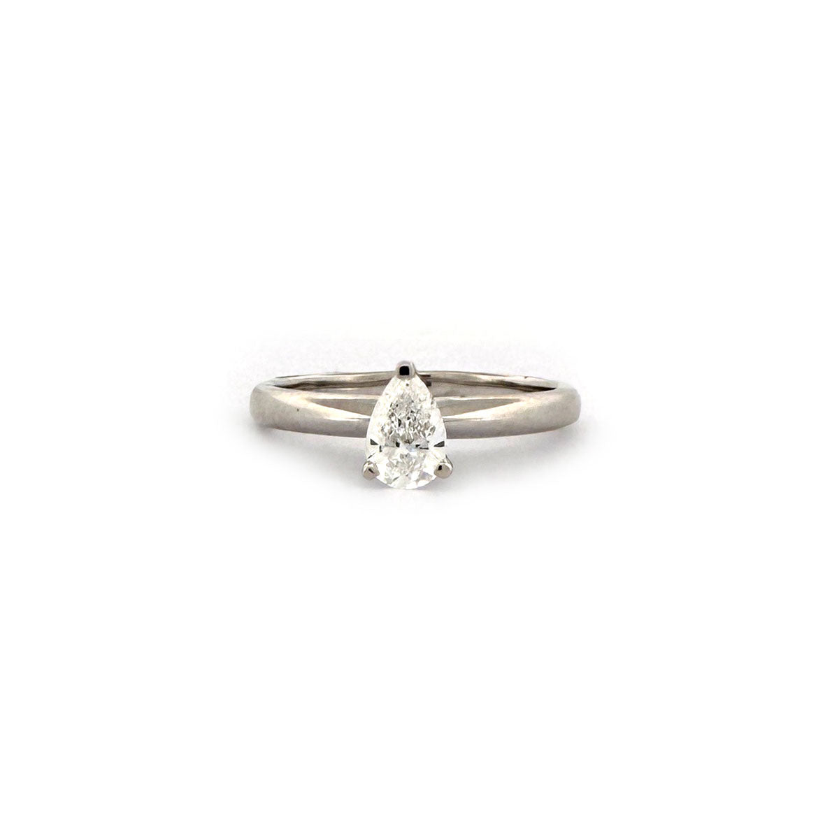 Set de anillo de compromiso corte pera y medio cintillo de diamantes de laboratorio 1ctw