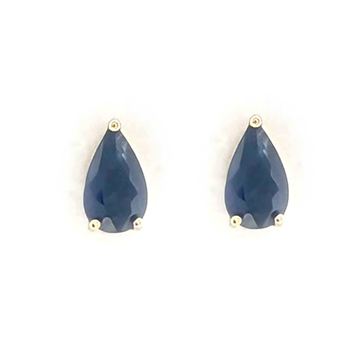 Aretes en oro amarillo 14K con zafiro corte pera y halo de diamantes 0.40ctw convertible