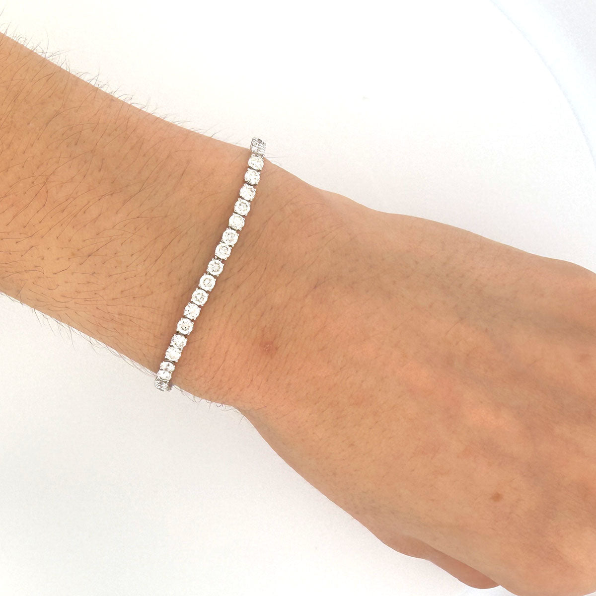 Pulsera tenis en oro blanco 14k con diamantes de laboratorio 5ctw