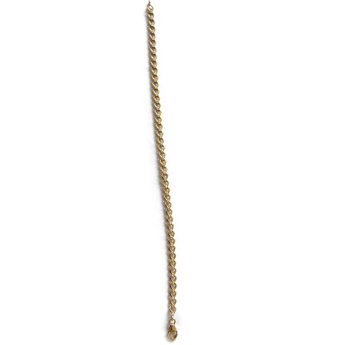 Pulsera en oro amarillo 10K de eslabones con diamantes en el medio 0.20ctw
