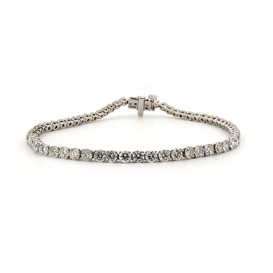 Pulsera tenis en oro blanco 14k con diamantes de laboratorio 5ctw