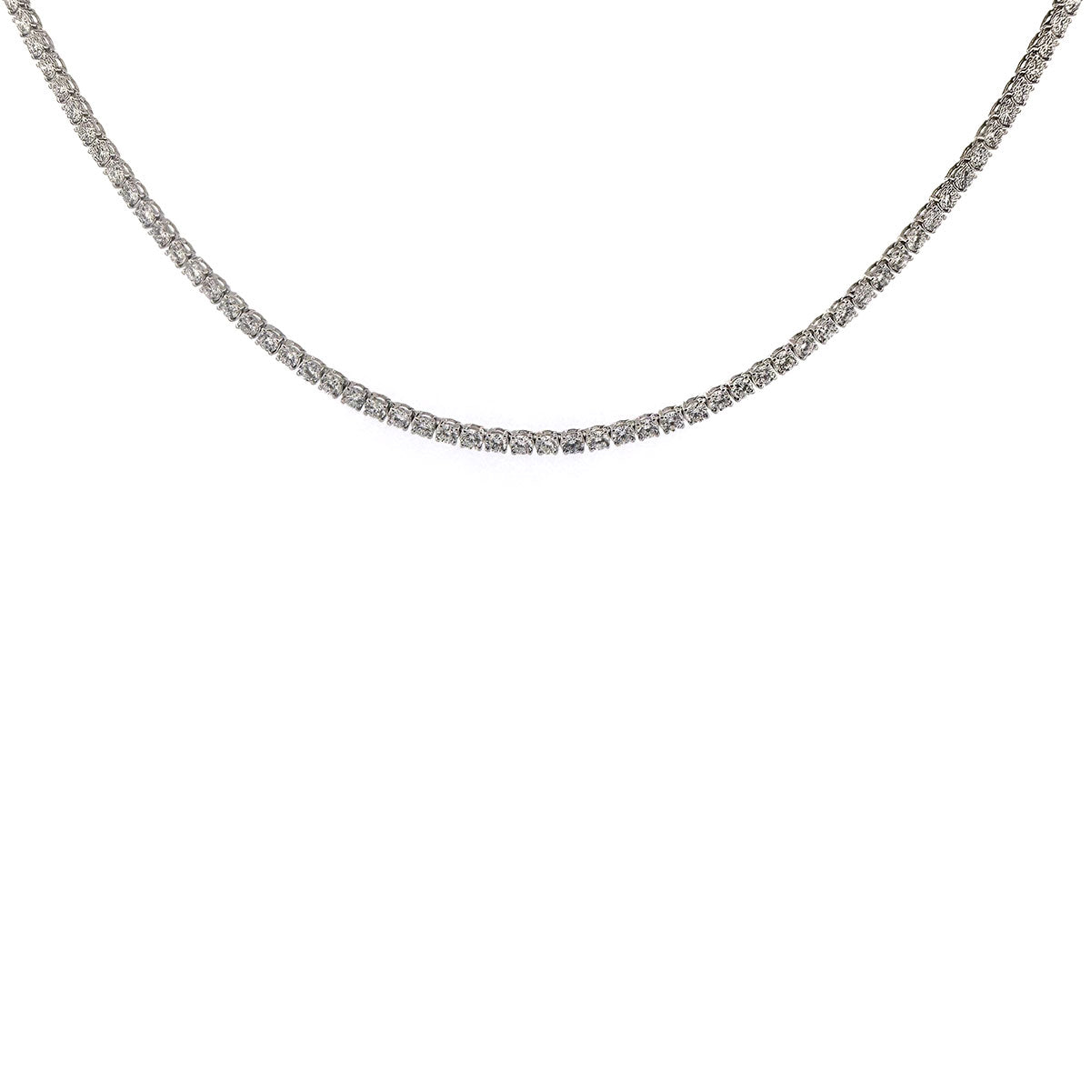 Collar Tenis en oro blanco 14K con diamantes de laboratorio 10ctw