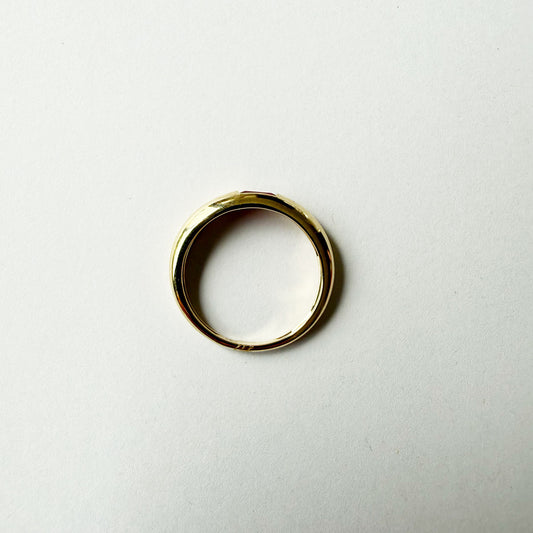 Anillo en oro amarillo 14K con rubí corte esmeralda 0.30ct