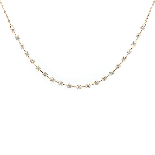 Collar en oro amarillo 14K con diamantes espaciados 2.15ctw