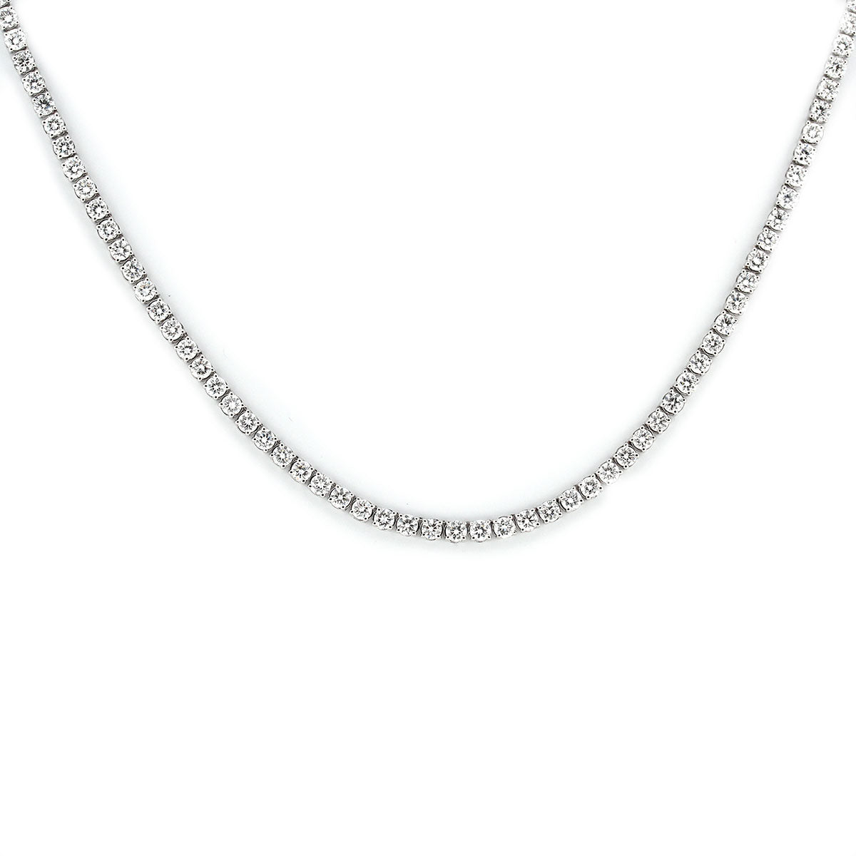 Collar Tenis en oro blanco 14K con diamantes de laboratorio 10ctw