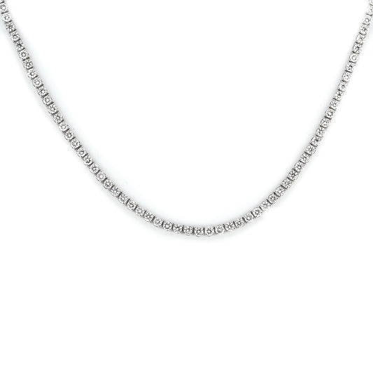 Collar Tenis en oro blanco 14K con diamantes de laboratorio 10ctw