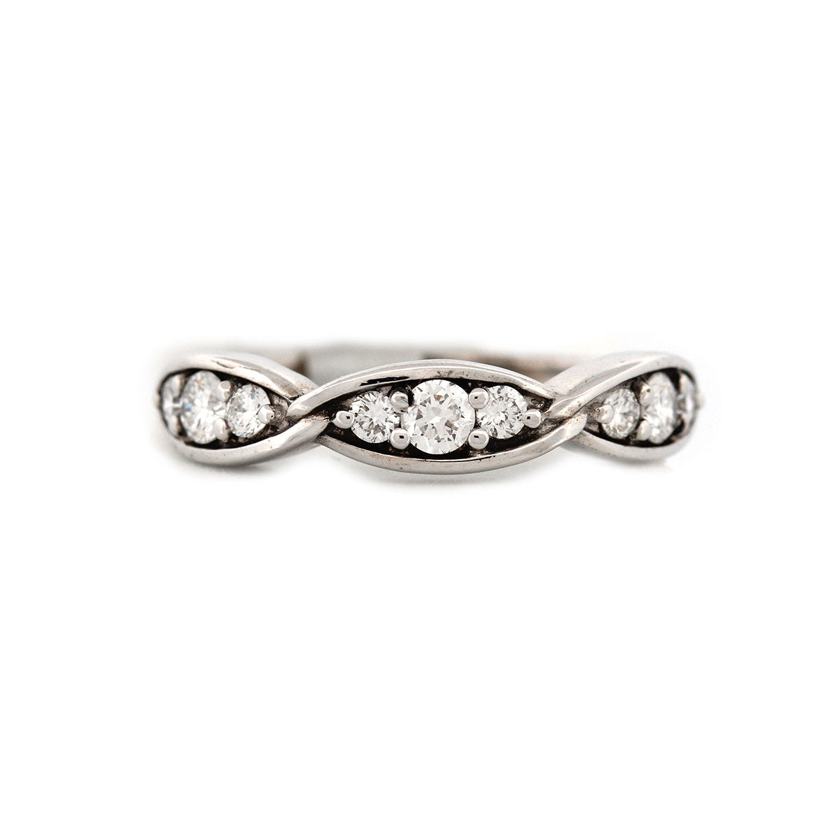 Anillo de plata en forma de 3 marquesas con diamantes de laboratorio 0.33ctw