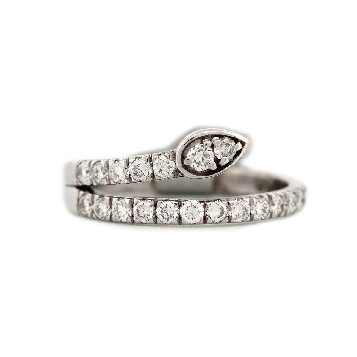 Anillo de plata en forma de serpiente con diamantes de laboratorio 0.54ctw