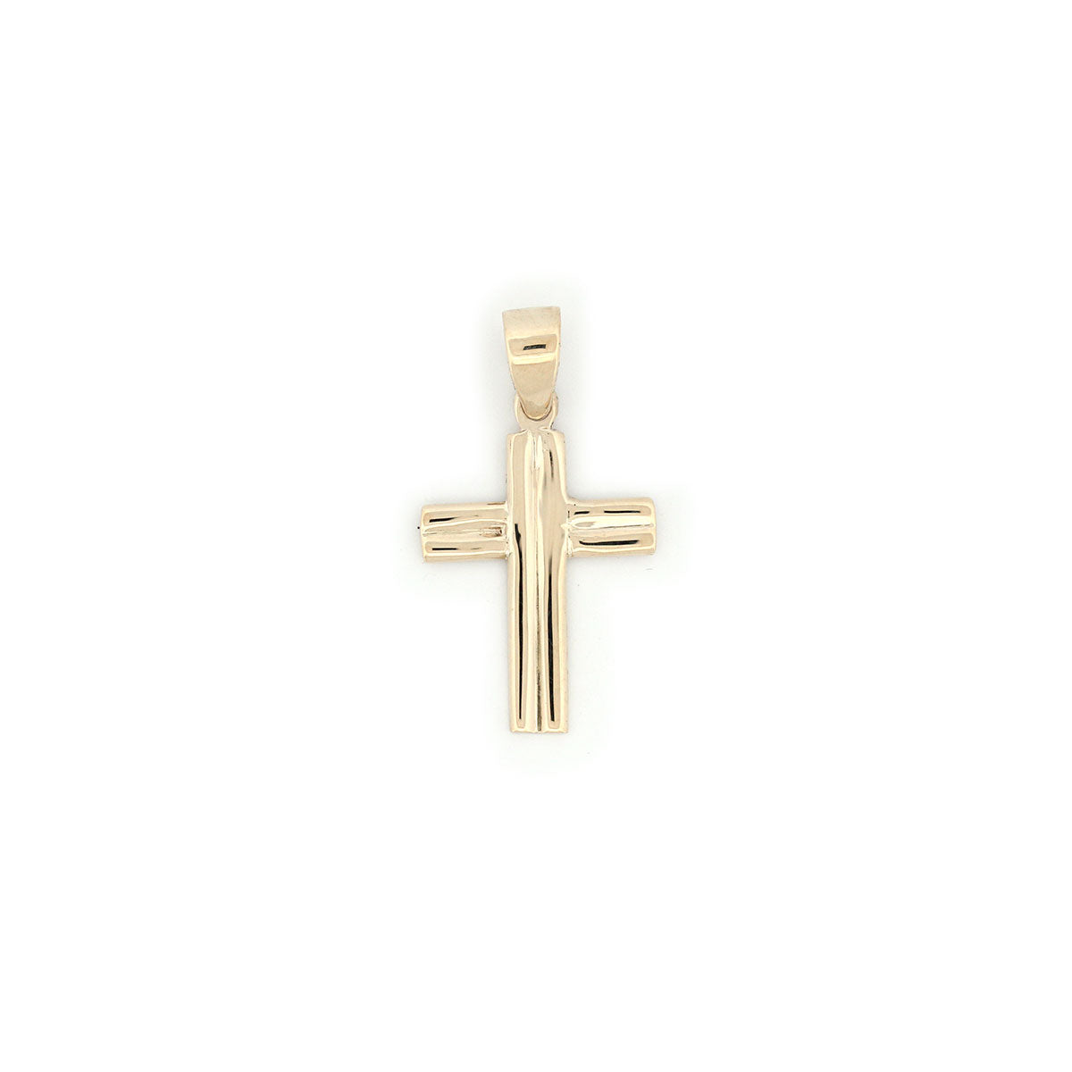 Cruz doble hilo en oro amarillo 14K