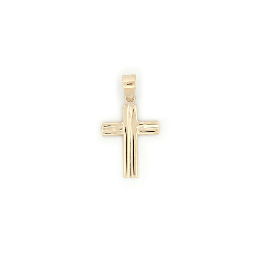 Cruz doble hilo en oro amarillo 14K