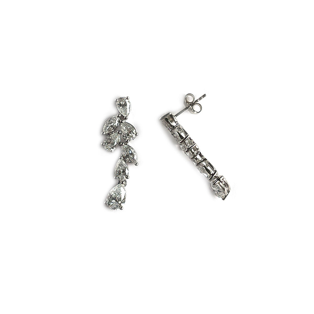 Aretes en oro blanco de 14k con 5.15ctw de diamantes de laboratorio