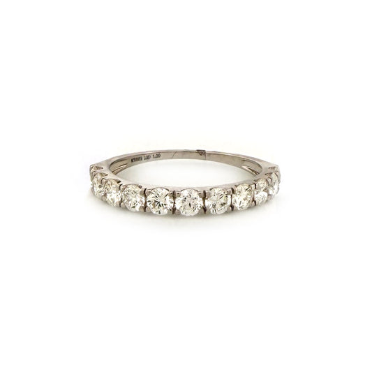 Anillo medio cintillo en oro blanco 18K con diamantes de laboratorio 1ctw