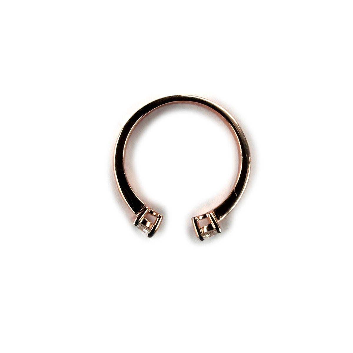 Anillo tú y yo en plata con baño de oro rosa y diamantes 0.20ctw