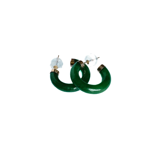 Argollas de jade y oro amarillo 14k