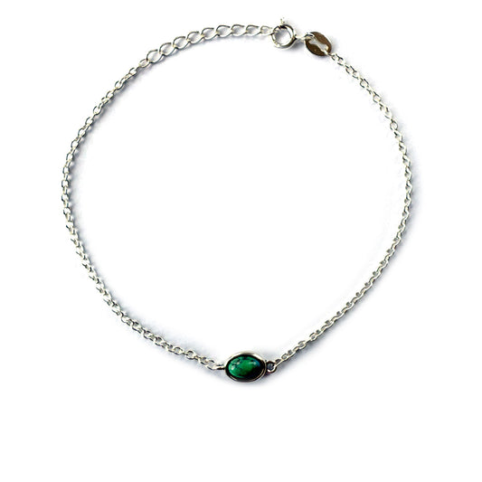 Pulsera de plata con turquesa ovalada
