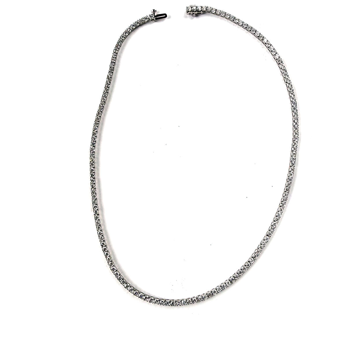 Collar tenis de plata con diamantes de laboratorio 10ctw