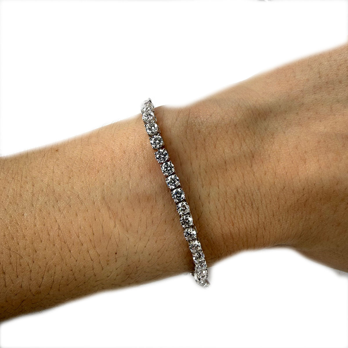 Pulsera tenis de plata con moissanitas 5.5ctw