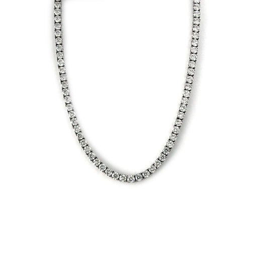 Collar tenis de plata con diamantes de laboratorio 10ctw