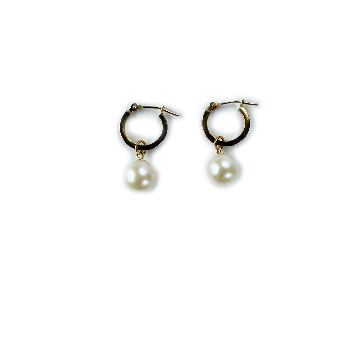 Argollas en oro amarillo 14K con colgante de perla removible