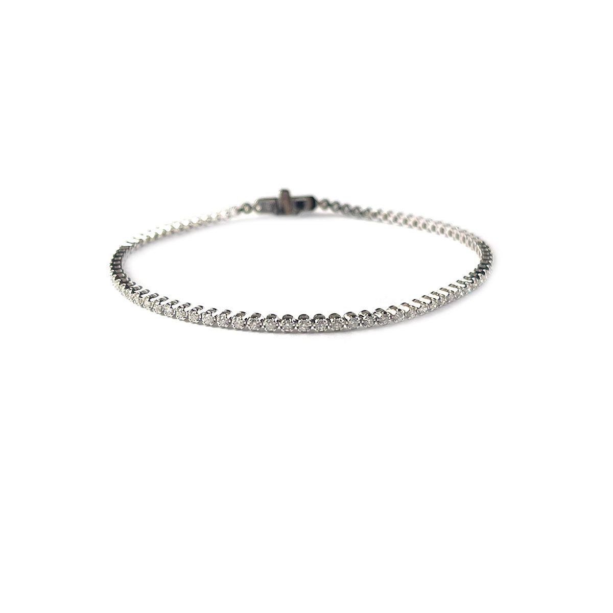 Pulsera tenis en oro blanco 14k con diamantes 1ctw