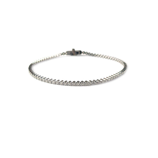 Pulsera tenis en oro blanco 14k con diamantes 1ctw