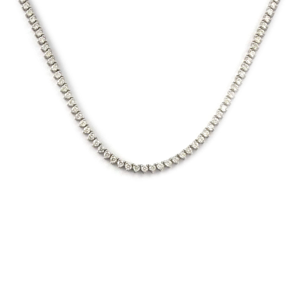 Collar tenis en oro blanco 14K con diamantes 3.5ctw