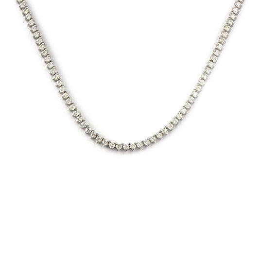 Collar tenis en oro blanco 14K con diamantes 3.5ctw