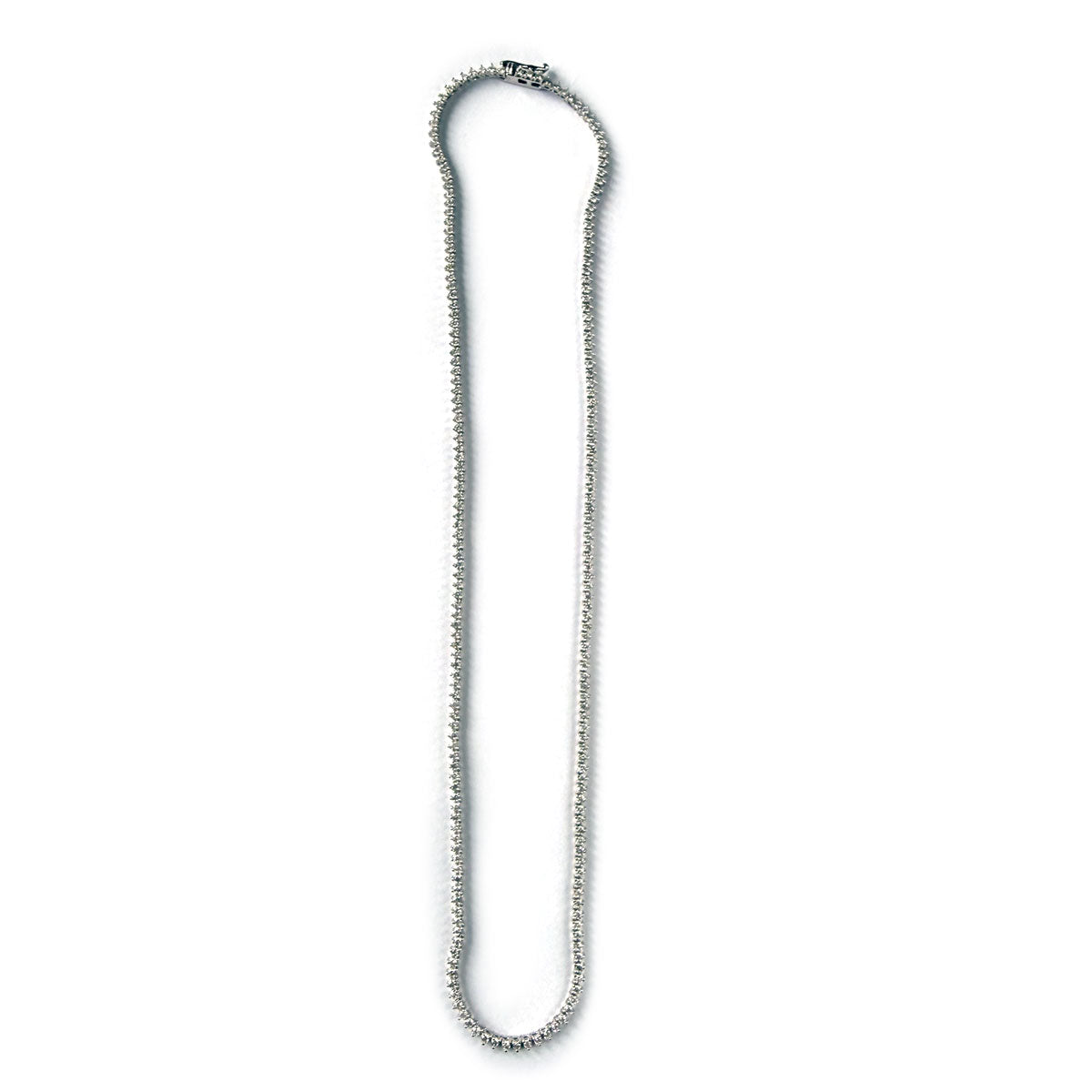 Collar tenis en oro blanco 14K con diamantes 3.5ctw